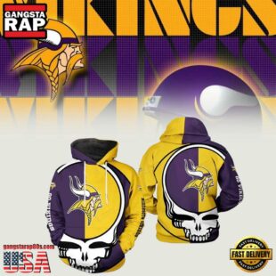 Minnesota Vikings NFL Grateful Dead Band Hoodie 3D Print