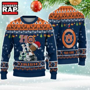 NCAA Auburn Tigers Football Team HO HO HO Santa Claus Ugly Christmas Sweater