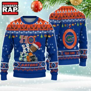 NCAA Florida Gators Football Team HO HO HO Santa Claus Ugly Christmas Sweater