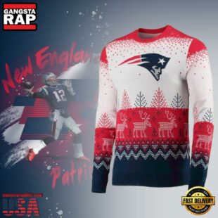 New England Patriots Knit Pullover NFL Ugly Christmas Sweater