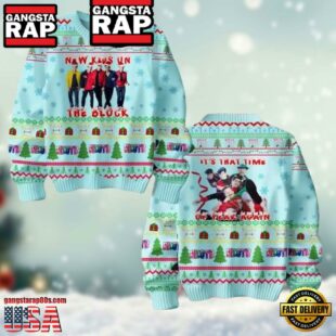 New Kids On The Block Its That Time Of Year Again Light Blue Christmas Ugly Sweater