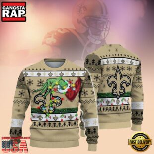 New Orleans Saints Grinch NFL Christmas Ugly Sweaters