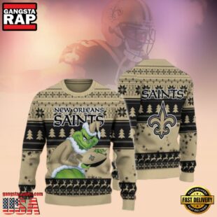 New Orleans Saints Grinch NFL Ugly Christmas Sweater