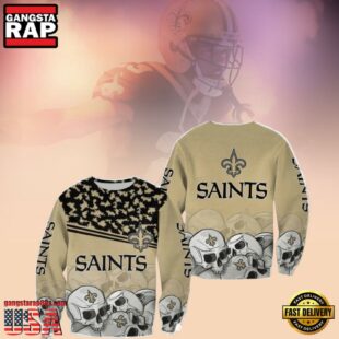 New Orleans Saints Skull Comfy NFL Christmas Ugly Sweater