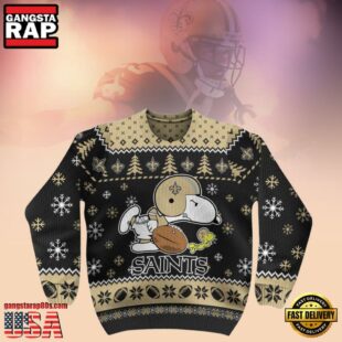 New Orleans Saints Snoopy NFL Christmas Ugly Sweater For Men Women