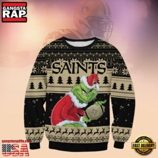 New Orleans Saints The Grinch NFL Christmas Ugly Sweater