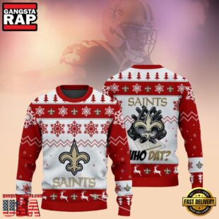 New Orleans Saints Who Dat NFL Christmas Ugly Sweater