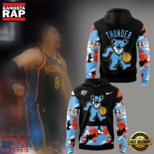 Oklahoma City Thunder Grateful Dead Camo Color Hoodie