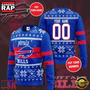 Personalized Football Buffalo Bills NFL Christmas Ugly Sweater