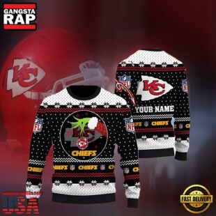 Personalized Name Kansas City Chiefs Grinch NFL Ugly Christmas Sweater