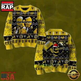 Wu Tang Clan Black Yellow Color Ugly Christmas Sweater