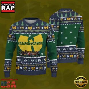 Wu Tang Clan Knitted Green Color Ugly Christmas Sweater