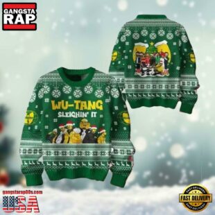 Wu Tang Clan Sleighin It Green Color Xmas Ugly Sweater