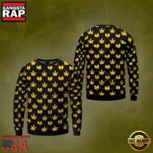 Wu Tang Clan Weed Logo Pattern Crewneck Ugly Christmas Sweater