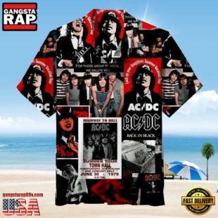 ACDC Rock Band Album Collage Hawaiian Shirt