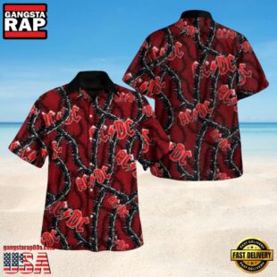 ACDC Rock Band Barbed Thunder Hawaiian Shirt