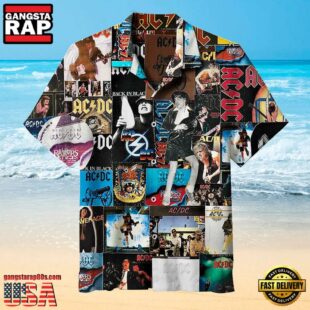 ACDC Rock Band Collage Christmas Hawaiian Shirt