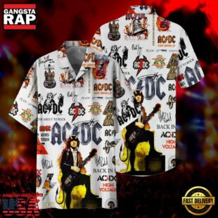 ACDC Rock Band Collage Summer Hawaiian Shirt