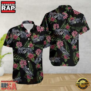 ACDC Rock Band Floral Hawaiian Shirt