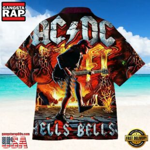 ACDC Rock Band Hells Bells Blaze Hawaiian Shirt