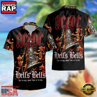 ACDC Rock Band Hells Bells Hawaiian Shirt