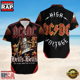 ACDC Rock Band Hells Bells High Voltage Hawaiian Shirt