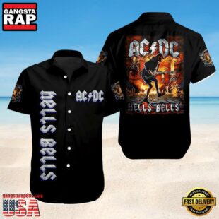 ACDC Rock Band Hells Bells Inferno Hawaiian Shirt