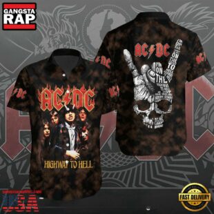 ACDC Rock Band Highway to Hell Skull Tribute Hawaiian Shirt