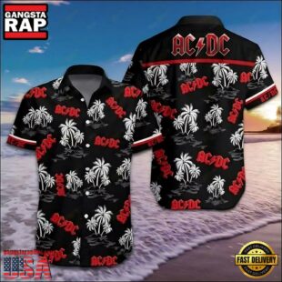 ACDC Rock Band Island Thunder Black Hawaiian Shirt