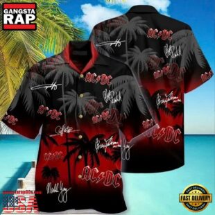 ACDC Rock Band Palm Paradise Signature Hawaiian Shirt