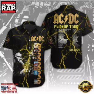 ACDC Rock Band Pwr Up World Tour 2024 Summer Hawaiian Shirt