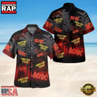 ACDC Rock Band PWRUP Tour Palm Hawaiian Shirt