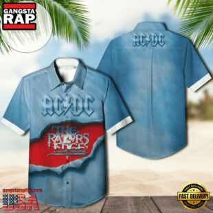 ACDC Rock Band Razor's Edge Denim Hawaiian Shirt