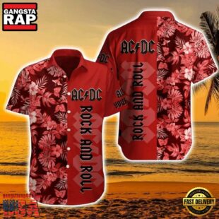 ACDC Rock Band Red and Roll Hawaiian Shirt