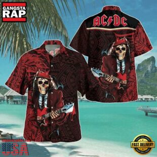 ACDC Rock Band Skull Rocker Hawaiian Shirt