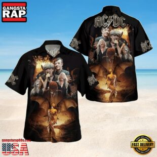 ACDC Rock Band Warrior Angel Woman Hawaiian Shirt