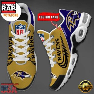 Baltimore Ravens Custom Name Air Cushion Sports Shoes Air Max Plus Shoes