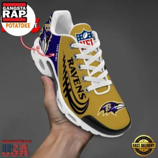 Baltimore Ravens Custom Name Air Cushion Sports Shoes Air Max Plus Shoes