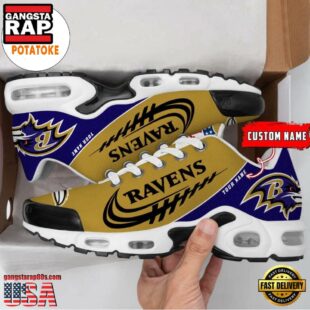 Baltimore Ravens Custom Name Air Cushion Sports Shoes Air Max Plus Shoes