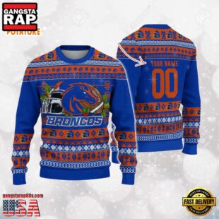 Boise State Broncos Logo Football Ugly Christmas Sweater