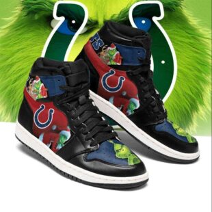 Christmas The Grinch Indianapolis Colts NFL JD1 Boot Sneakers Shoes