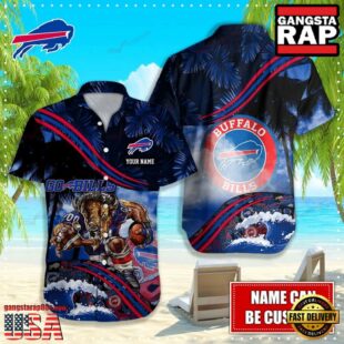 Custom Name Buffalo Bills NFL Mascot Hawaiian Shirt