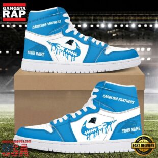 Custom Name Carolina Panthers Air Jordan 1 Shoes