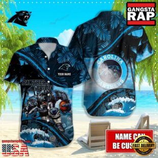 Custom Name Carolina Panthers NFL Mascot Hawaiian Shirt