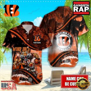 Custom Name Cincinnati Bengals NFL Mascot Hawaiian Shirt