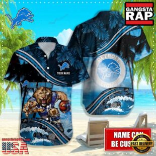 Custom Name Detroit Lions NFL Mascot Hawaiian Shirt