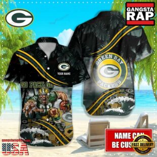 Custom Name Green Bay Packers NFL Mascot Hawaiian Shirt