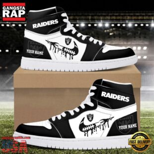 Custom Name Las Vegas Raiders Air Jordan 1 Shoes