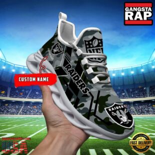 Custom Name Las Vegas Raiders NFL Sport Team Clunky Max Soul Shoes