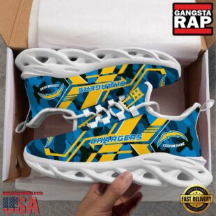 Custom Name Los Angeles Chargers NFL Sport Team Clunky Max Soul Shoes For Fans